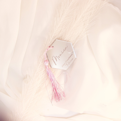 Segnaposto esagono con nappina